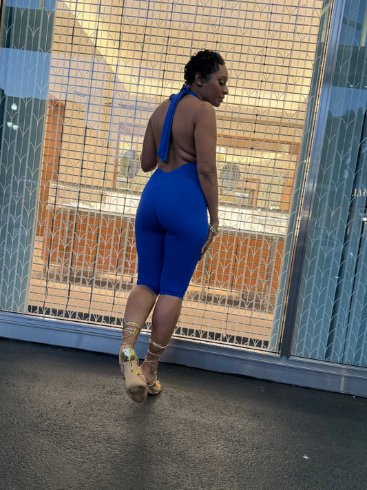 vibrant royal blue romper